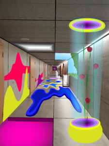 Picture: Gestaltung des Schulkorridors, AR-Intervention des Schülers J., Nurja Bischoff, 2020