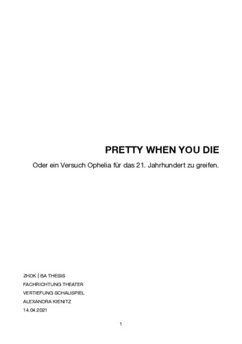 Picture: PRETTY WHEN YOU DIE