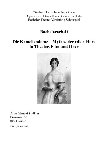 Bild:  Die Kameliendame – Mythos der edlen Hure in Theater, Film und Oper