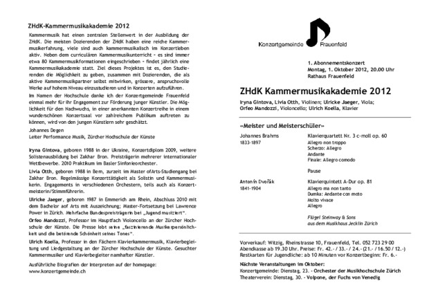Picture: 2012 Kammermusikakademie