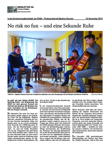 Picture: 2019.11.18.|In der Kammermusikwerkstatt der ZHdK