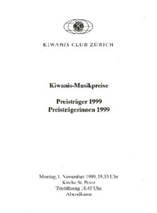 Picture: 1999 Kiwanis Musikpreis