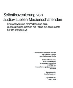 Picture: Selbstinszenierung von audiovisuellen Medienschaffenden