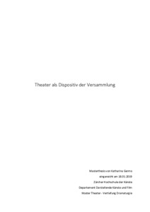 Bild:  Theater als Dispositiv der Versammlung