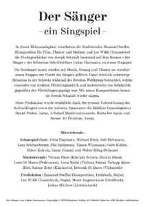 Picture: Der Sänger - ein Singspiel - Flyer Rückseite