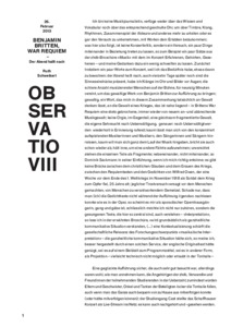 Bild:  Observatio-Texte I-X von Ruth Schweikert, Observer-in-Residence 2012/13