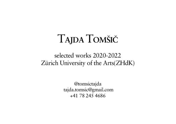 Picture:  Portfolio Tajda Tomsic