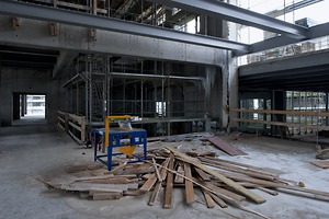 Bild:  Toni-Areal: Bauphase Grundausbau Stahlbau