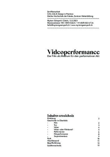 Bild:  Videoperformance