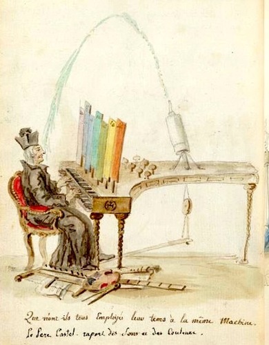 Picture: Caricature of Louis-Bertrand Castel's Ocular Harpsichord