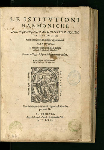 Picture:  Le istitutioni harmoniche: title page