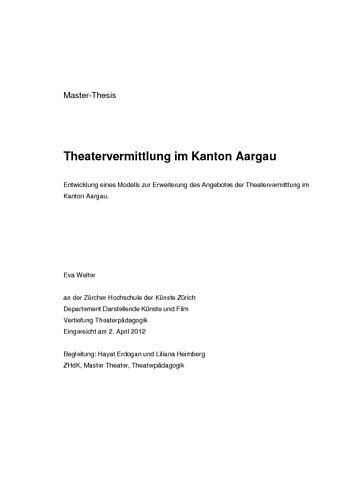 Bild:  Theatervermittlung im Kanton Aargau