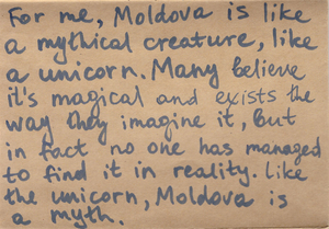Bild:  Writing about Moldova. Artiom Zavadovsky, Summer de(School)ing participant. „Taxonomy Moldova. Re-Searching“, 2019