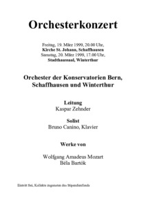 Bild:  1999.03.20.|Orchesterkonzert|Werke von Mozart und Bartók