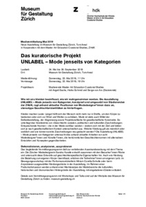 Picture: Medienmitteilung Das kuratorische Projekt UNLABEL – Mode jenseits von Kategorien