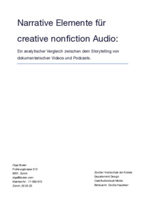 Bild:  Narrative Elemente für creative nonfiction Audio