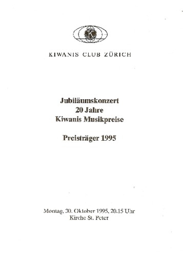Picture: 1995 Kiwanis Musikpreis