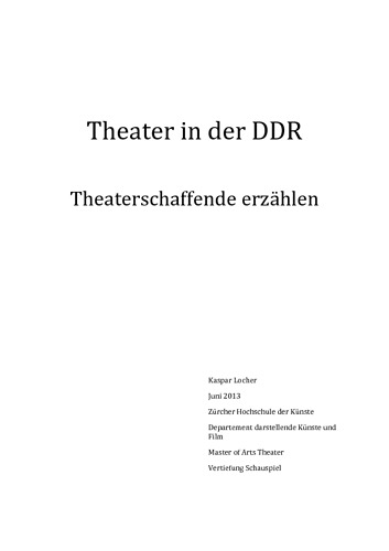 Bild:  Theater in der DDR