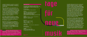 Bild:  2008.11.|Tage für Neue Musik Zürich - Flyer