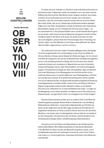 Bild:  Observatio-Texte I-VIII von Perikles Monioudis, Observer-in-Residence 2012/13