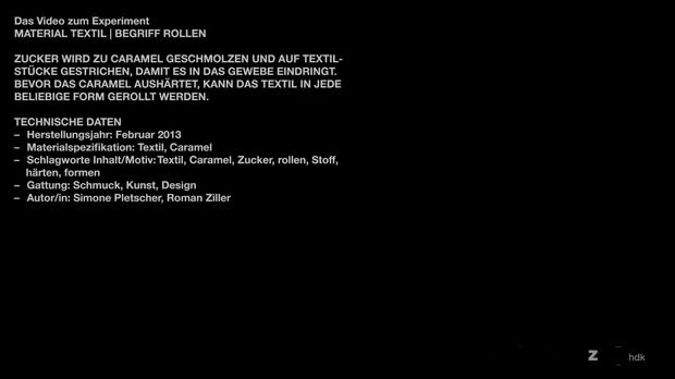 Bild:  Material Culture 2013 Video "Textil - rollen"