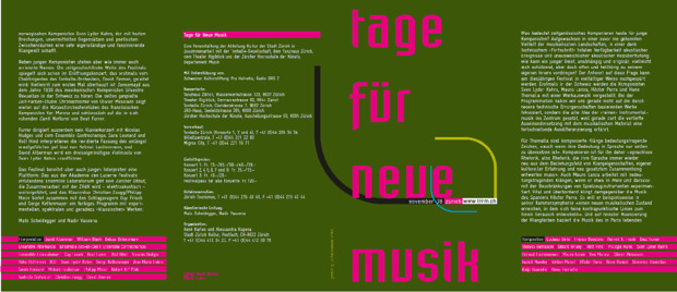 Picture: 2008.11.|Tage für Neue Musik Zürich - Flyer