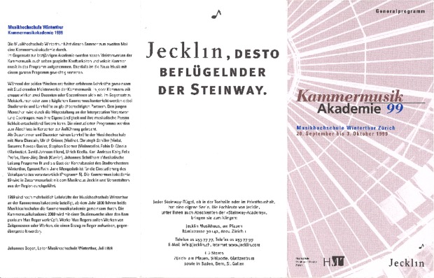 Bild:  1999 Kammermusikakademie (Generalprogramm)