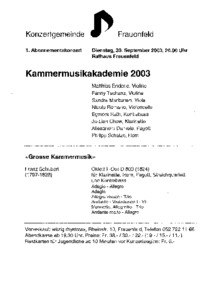 Bild:  2003 Kammermusikakademie
