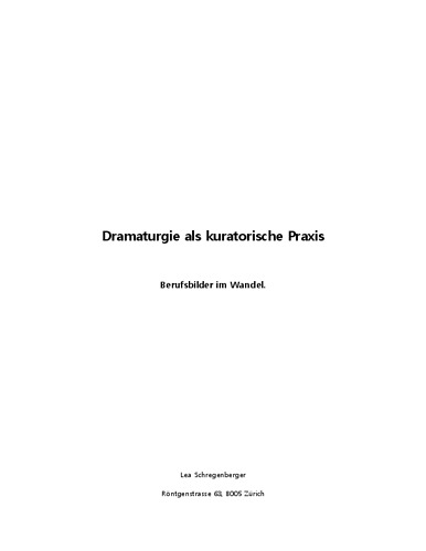 Bild:  Dramaturgie als kuratorische Praxis