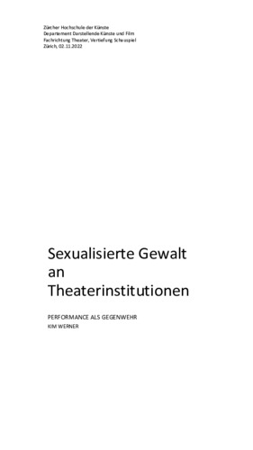 Picture: Sexualisierte Gewalt  an  Theaterinstitutionen