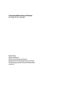 Picture: Computerspielforschung und Theater