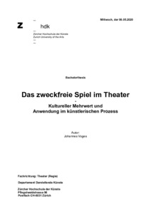 Picture: Das zweckfreie Spiel im Theater