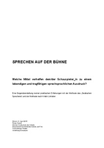 Picture: SPRECHEN AUF DER BÜHNE