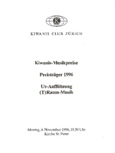Bild:  1996 Kiwanis Musikpreis