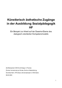 Picture: Künstlerisch ästhetische Zugänge in der Ausbildung Sozialpädagogik HF