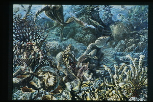 Bild:  Urmeer-Rekonstruktion des Oberdevons vor 360 Millionen Jahren