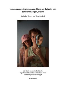 Picture: Inszenierungsstrategien von Signa am Beispiel von Schwarze Augen, Maria