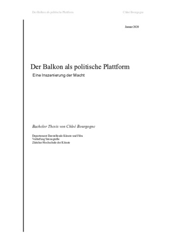 Bild:  Der Balkon als politische Plattform