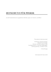 Picture: Thesis Theorie: Hufschutz für Pferde