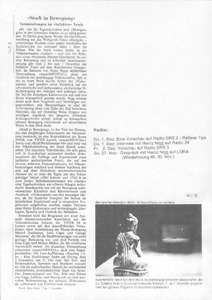 Picture: Stadt in Bewegung; Presseartikel zu experiMENTAL 1994