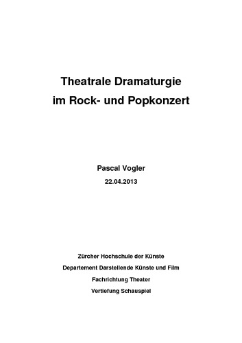Picture: Theatrale Dramaturgie im Rock- und Popkonzert