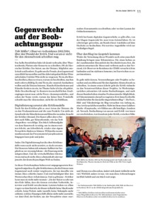 Bild:  Artikel im Magazin Zett von Tobi Müller: «Gegenverkehr auf der Beobachtungsspur»