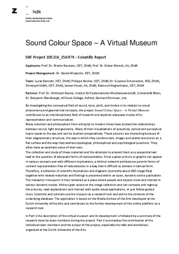 Picture: Sound Colour Space: Final Report