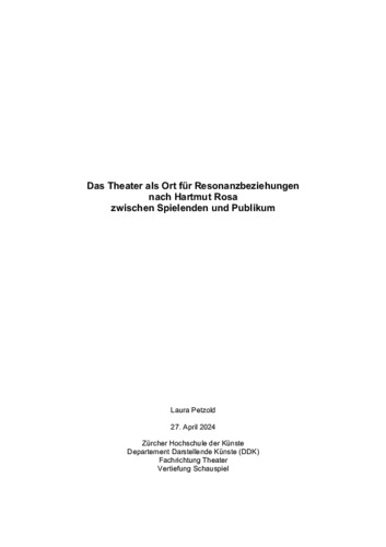 Picture: Das Theater als Ort für Resonanzbeziehungen