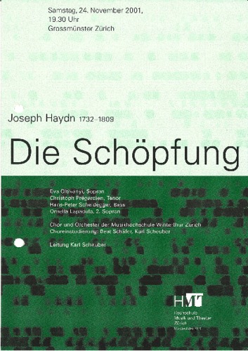 Picture: Flyer Haydn - Schöpfung