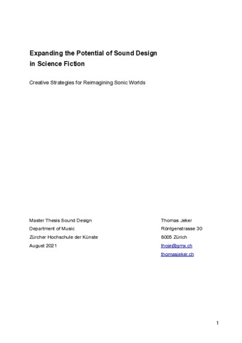 Picture: Expanding the Potential of Sound Design in Science Fiction