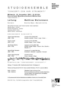 Bild:  2001.12.19.|Concerti con vari strumenti|Matthias Weilenmann, Leitung