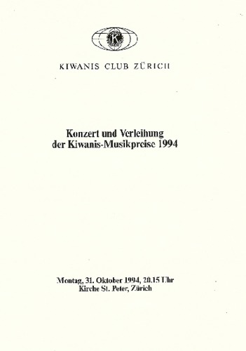 Picture: 1994 Kiwanis Musikpreis