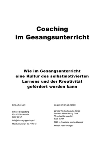 Picture: Coaching im Gesangsunterricht