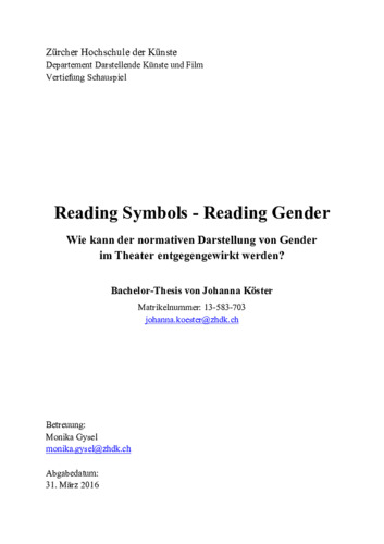 Bild:  Reading Symbols - Reading Gender